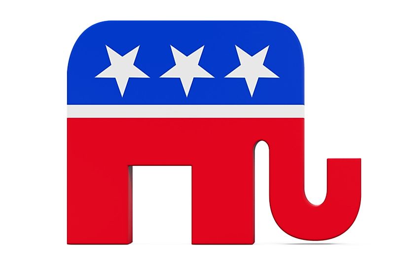 The red, white, and blue elephant is the traditional mascot of the Republican Party. 