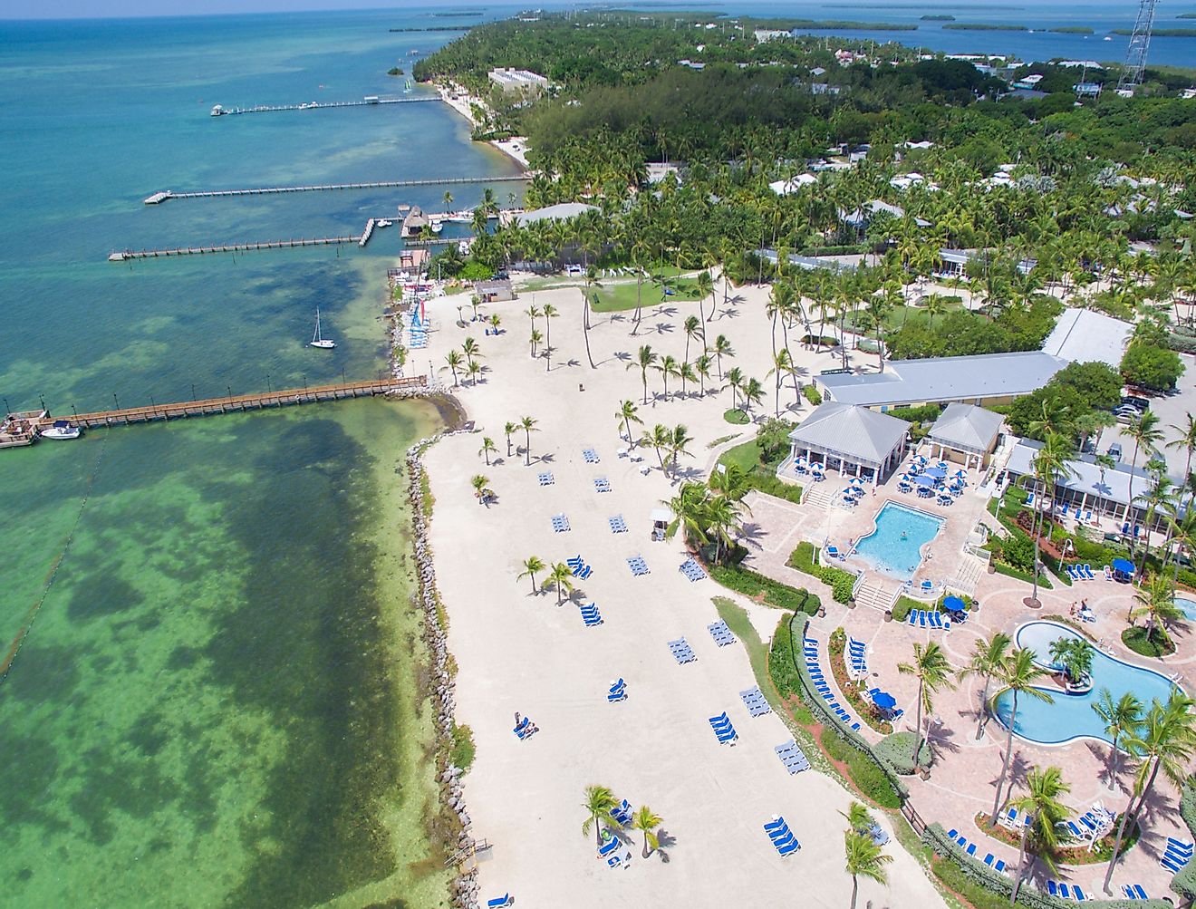 Aerial view of tropical paradise Island, Islamorada, Florida Keys. Image credit Mia2you via shutterstock