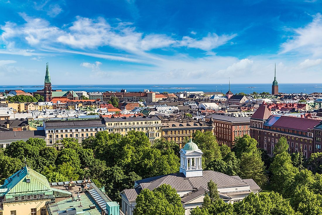 Helsinki, Finland. Finland is an example of a core country. 