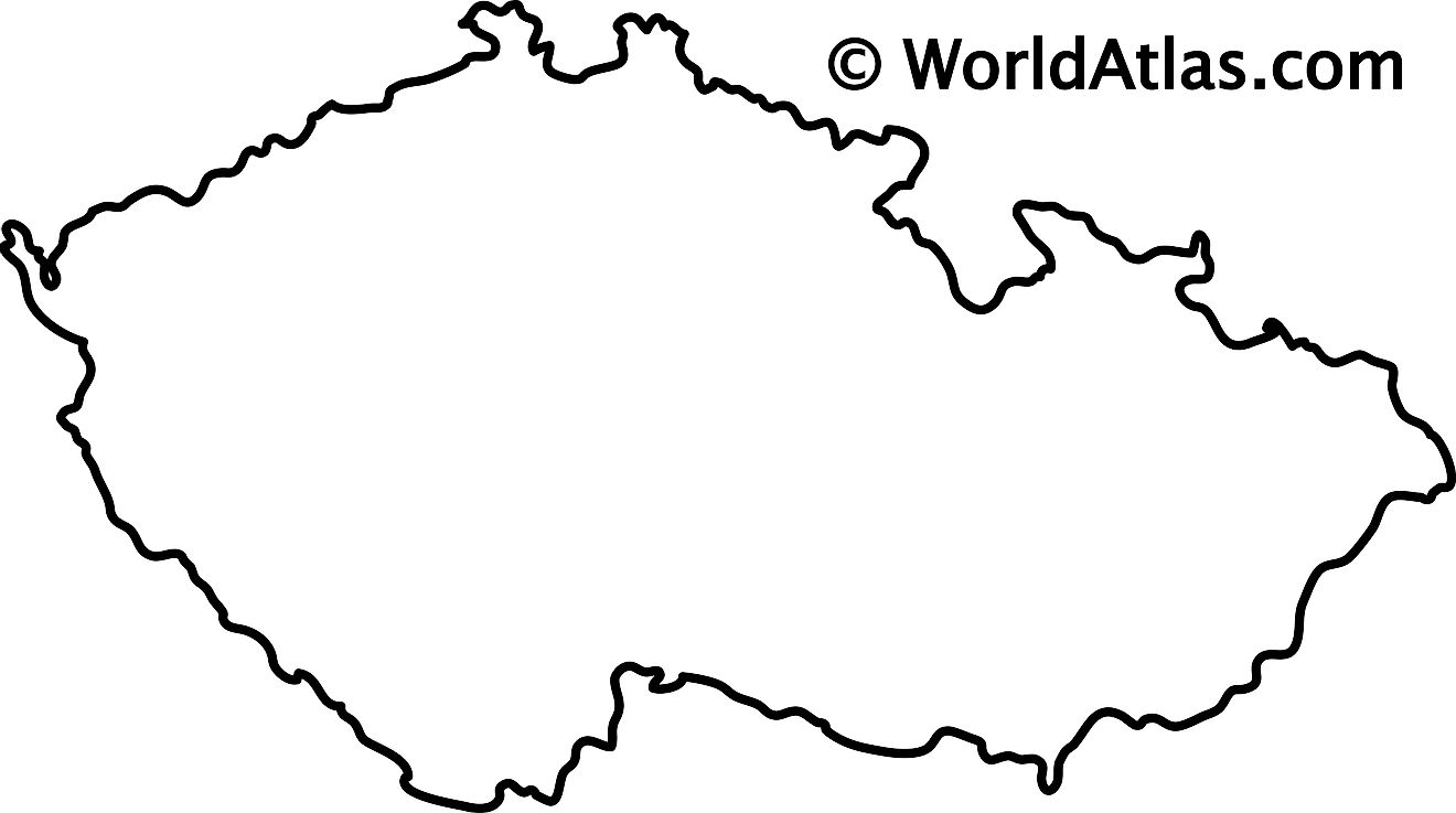 Blank outline map of Czech Republic