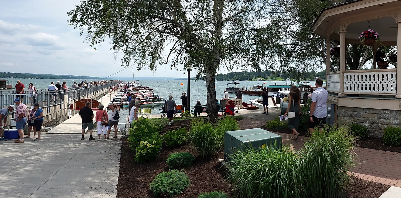 The Pier During Antique Boat Show in Skaneateles, New York, Editorial credit: Ryan J Long / Shutterstock.com