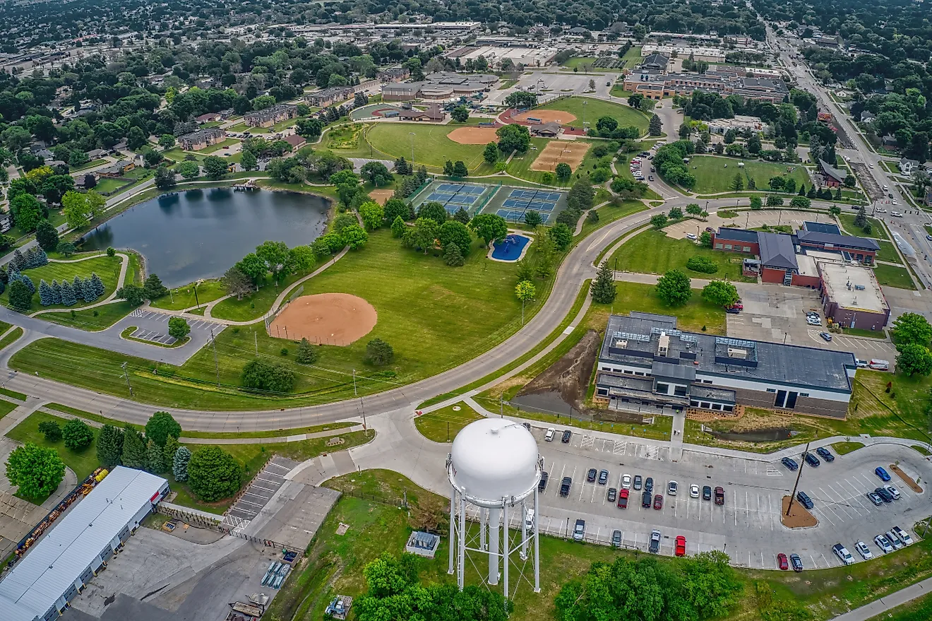 Aerial View of the Des Moine Suburb of Ankeny, Iowa.