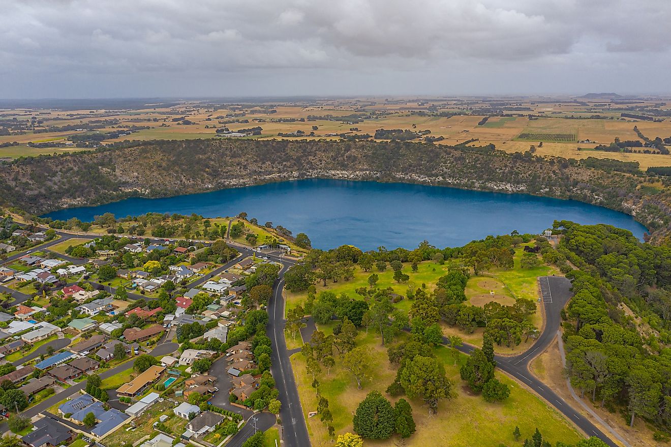 Blue lake at Mount Gambier in Australia
