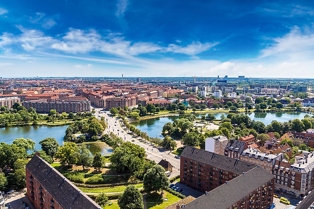 A panoramic view of Copenhagen, Denmark's capital city. 