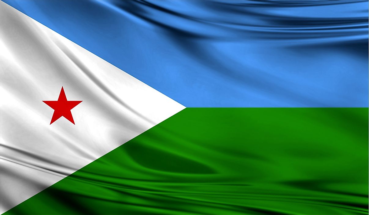 The flag of Djibouti. 