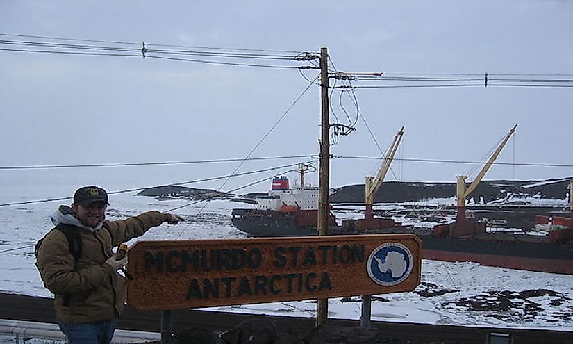  A Geocacher finding a Virtual Cache at McMurdo Station, Antarctica.