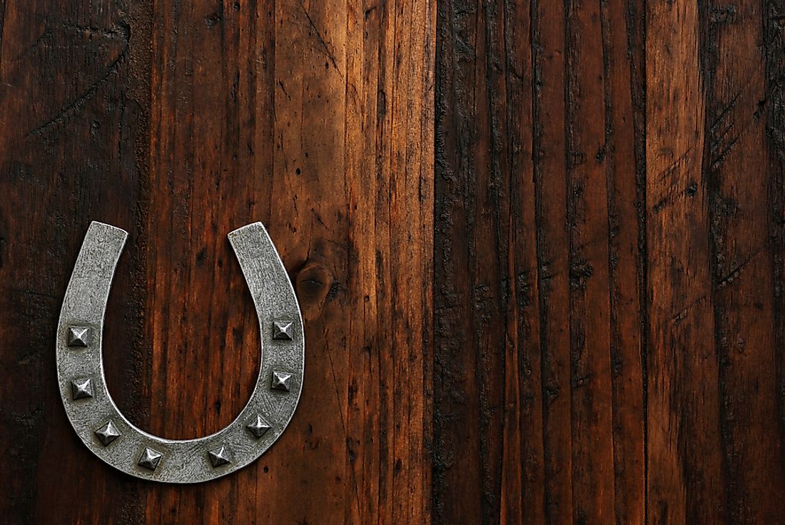 The horseshoe's reputation as a good luck charm is said to have originated in the British Isles. 