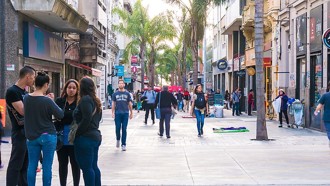 People in Montevideo, Uruguay. Editorial credit: Spectral-Design / Shutterstock.com.