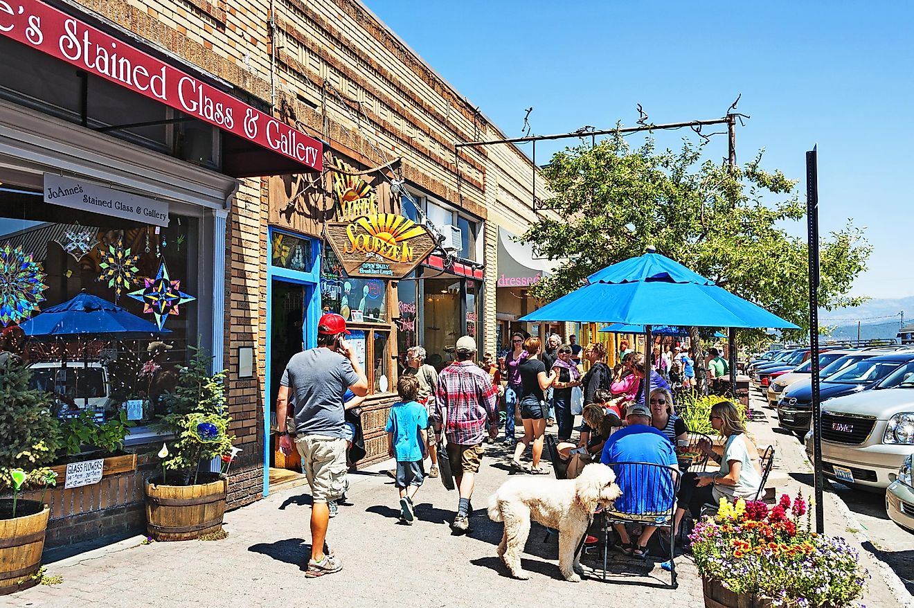 people walking around in Truckee, California via jmoor17 / iStock.com