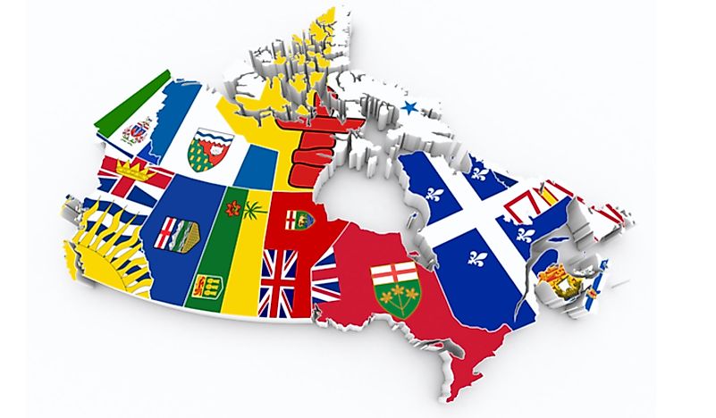 The provinces of Canada. 