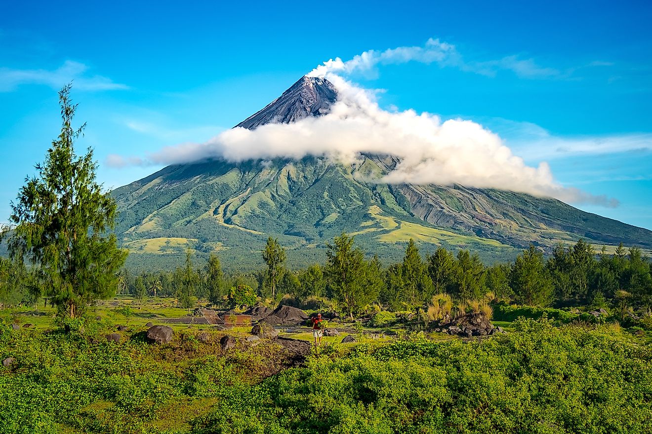 Mayon Volcano is an active stratovolcano in the province of Albay in Bicol Region, on the island of Luzon in the Philippines. Image credit: Puripat Lertpunyaroj/Shutterstock.com