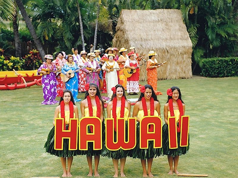 Hawaiian women of all ages show their pride in their state.