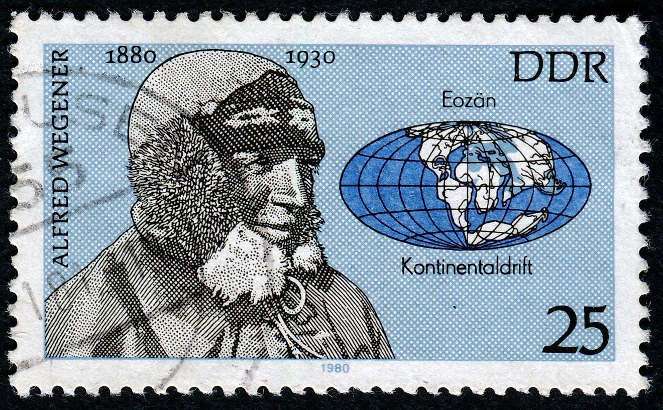 A stamp printed in GDR (East Germany) shows Alfred Wegener, series, circa 1980. Image credit: Galyamin Sergej / Shutterstock.com