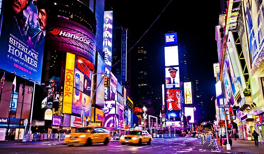 Times Square in New York City at night. Editorial credit: Stuart Monk / Shutterstock.com