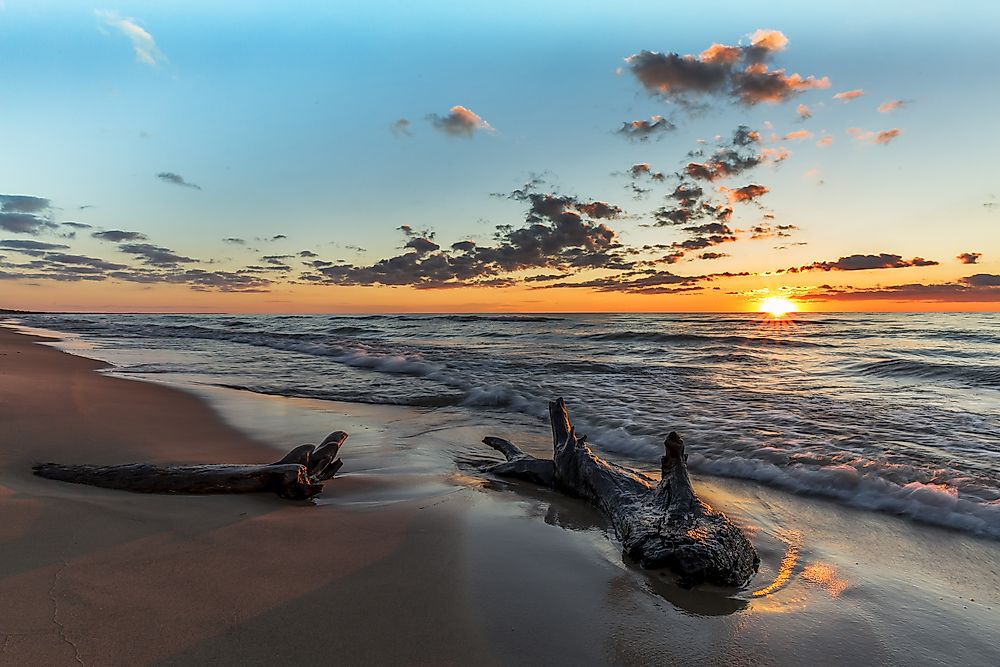 Lake Huron, the second largest Great Lake and the second largest lake in Canada.