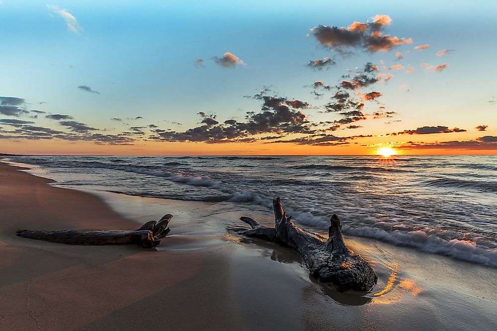 Lake Huron, the second largest Great Lake and the second largest lake in Canada. 