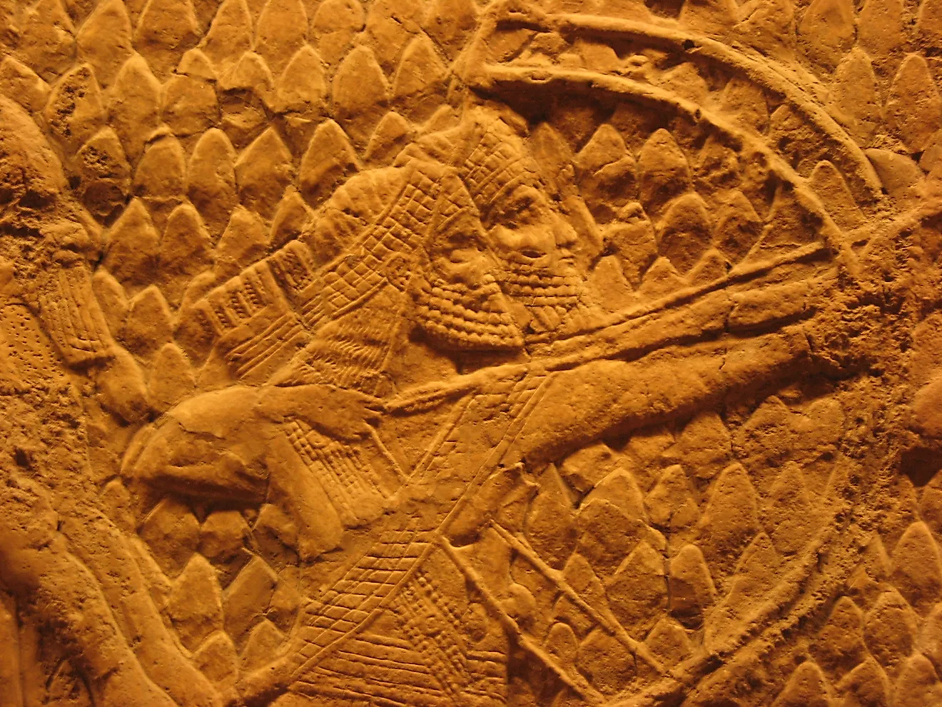 Assyrian archers, relief from the South-West Palace of Nineveh, room 36, panels 5 to 6, c. 700 to 692 BC.