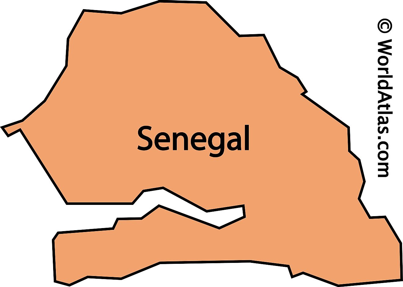 Mapa de contorno de Senegal