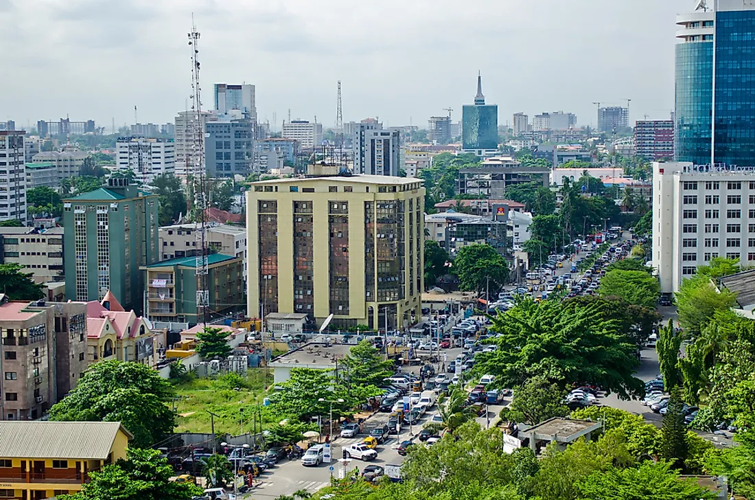 A scene from Lagos, Nigeria. Editorial credit: UnsulliedBokeh / Shutterstock.com. 