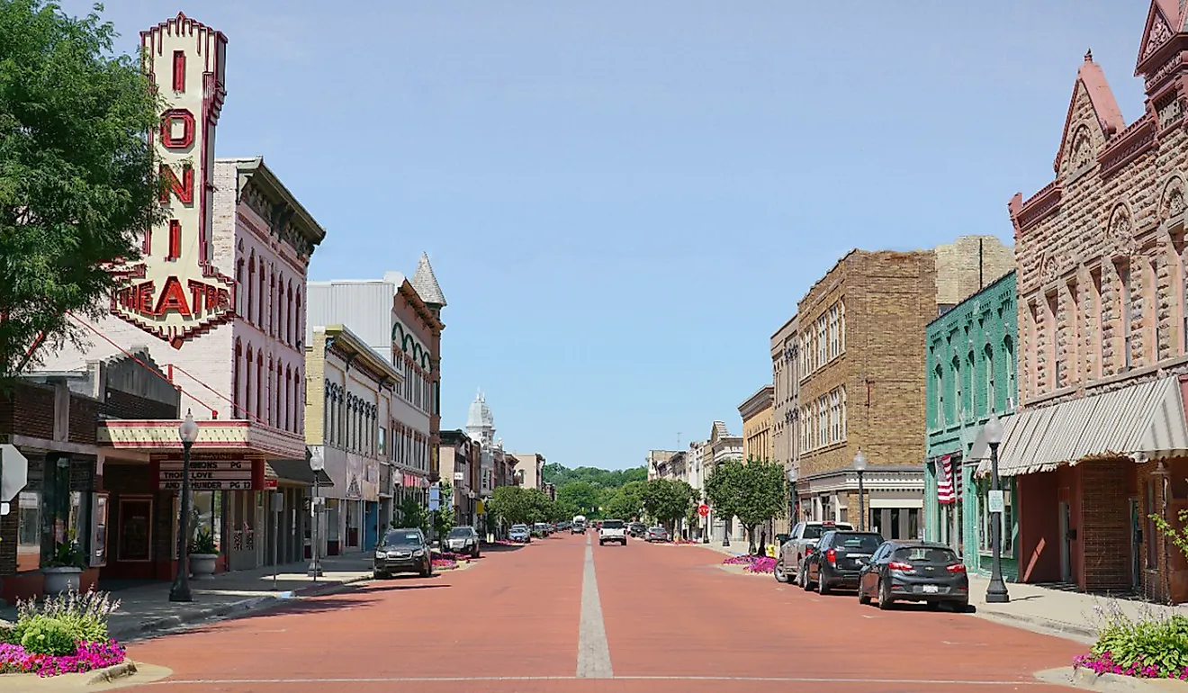 Downtown street in Ionia, Michigan. Image credit Fsendek via Shutterstock