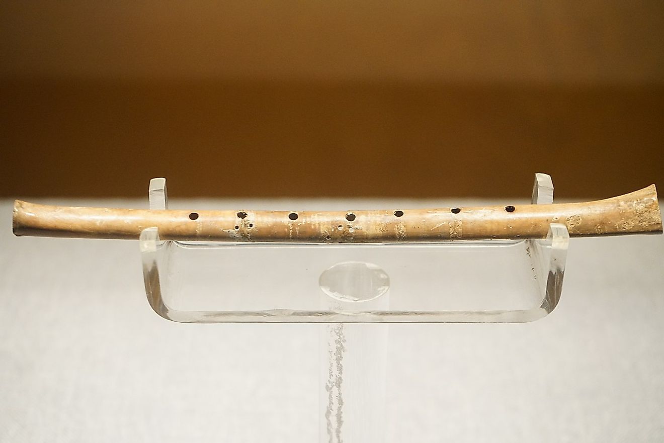 Gudi flute found at Jiahu, on display at the Henan Museum.
