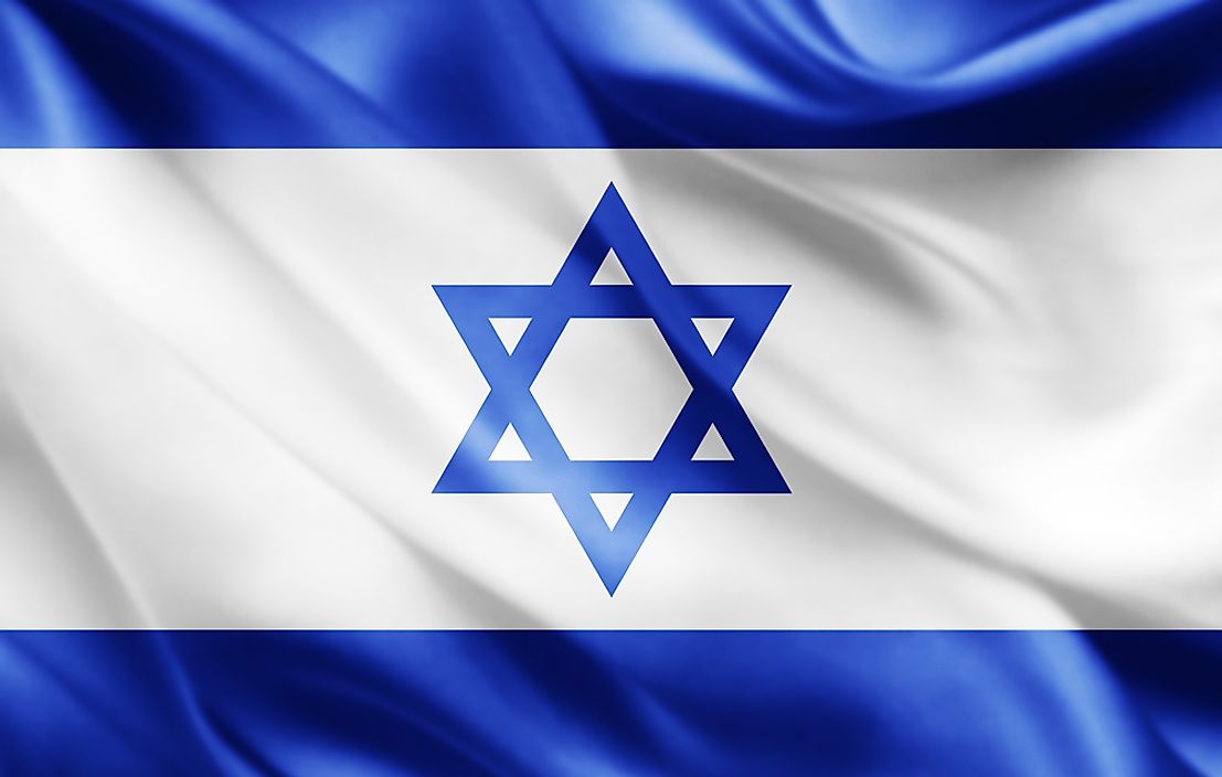 The flag of Israel.