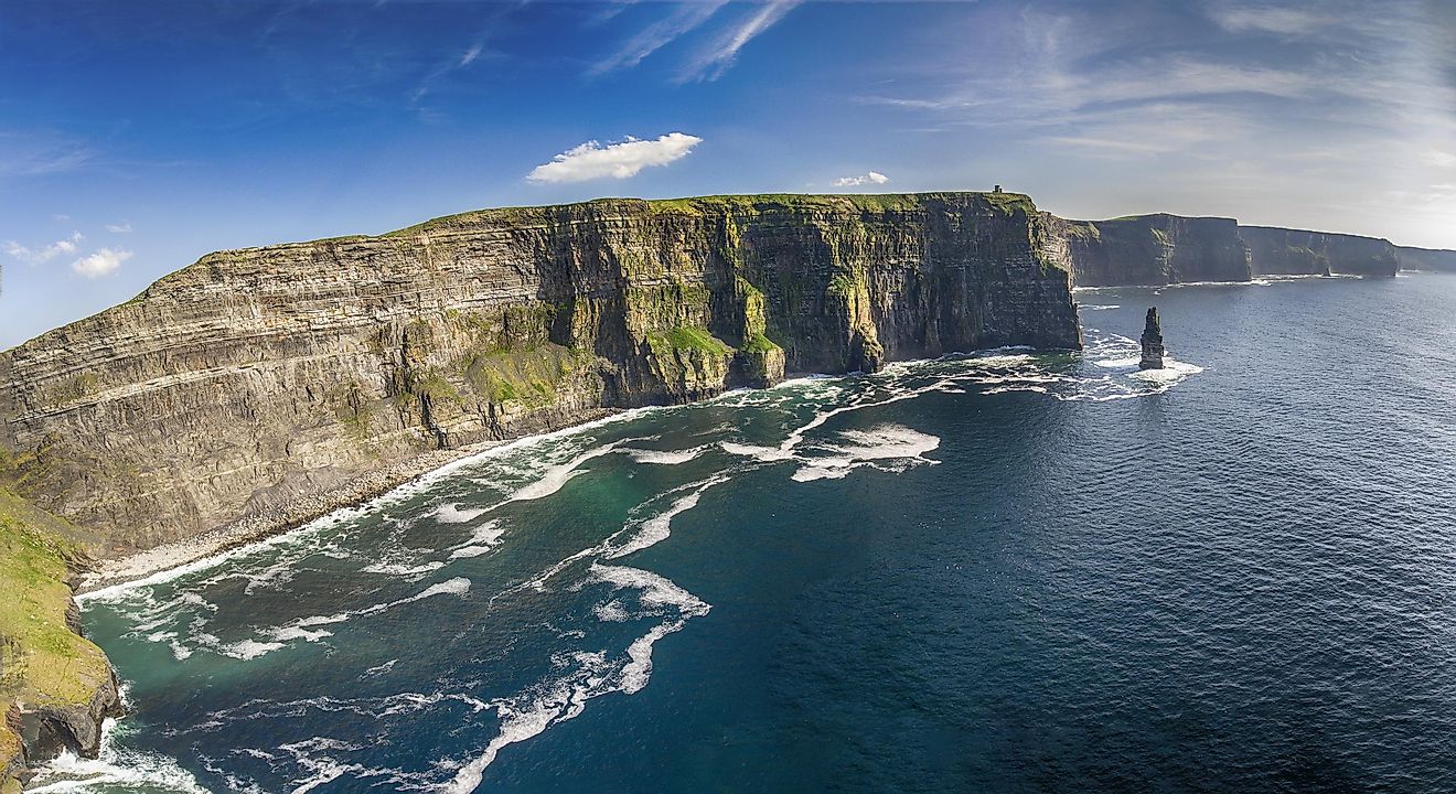 Cliffs along the Irish Sea.