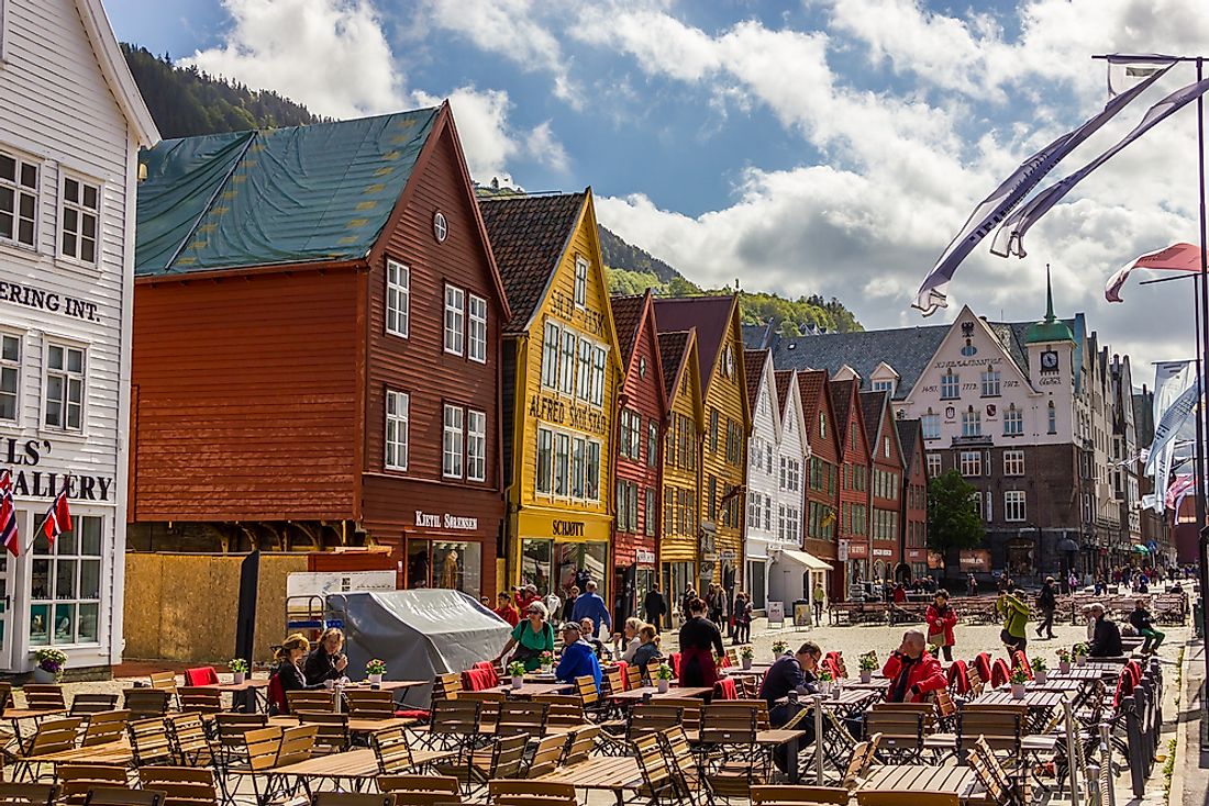 A view of Bergen's historic buildings. 