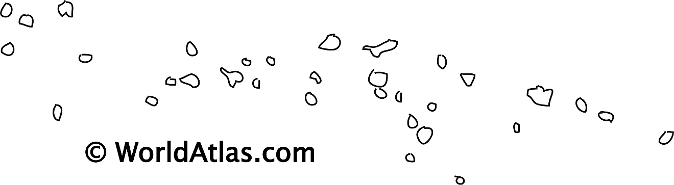 Blank Outline Map of Federated States of Micronesia