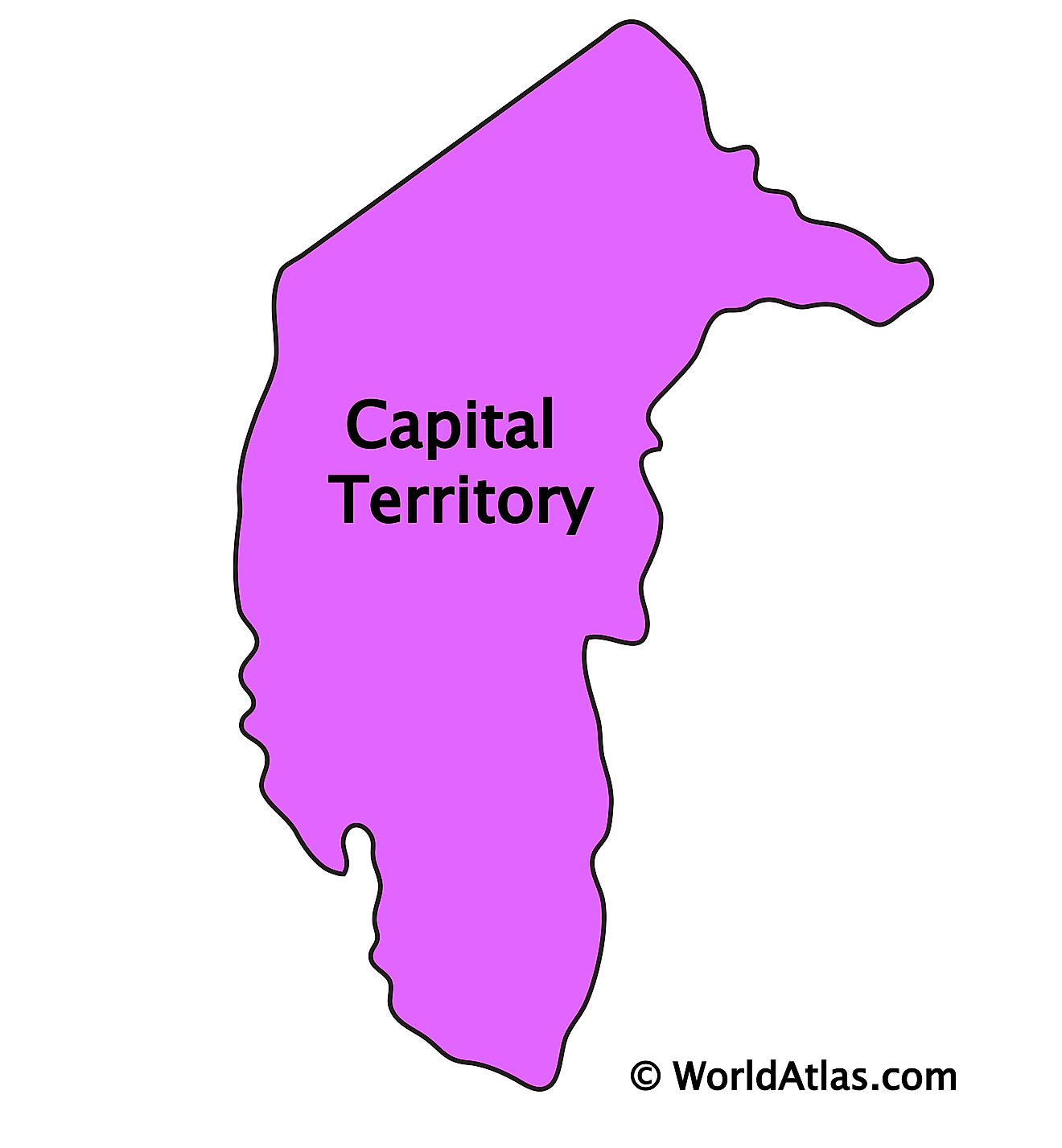 Outline Map of Australian Capital Territory
