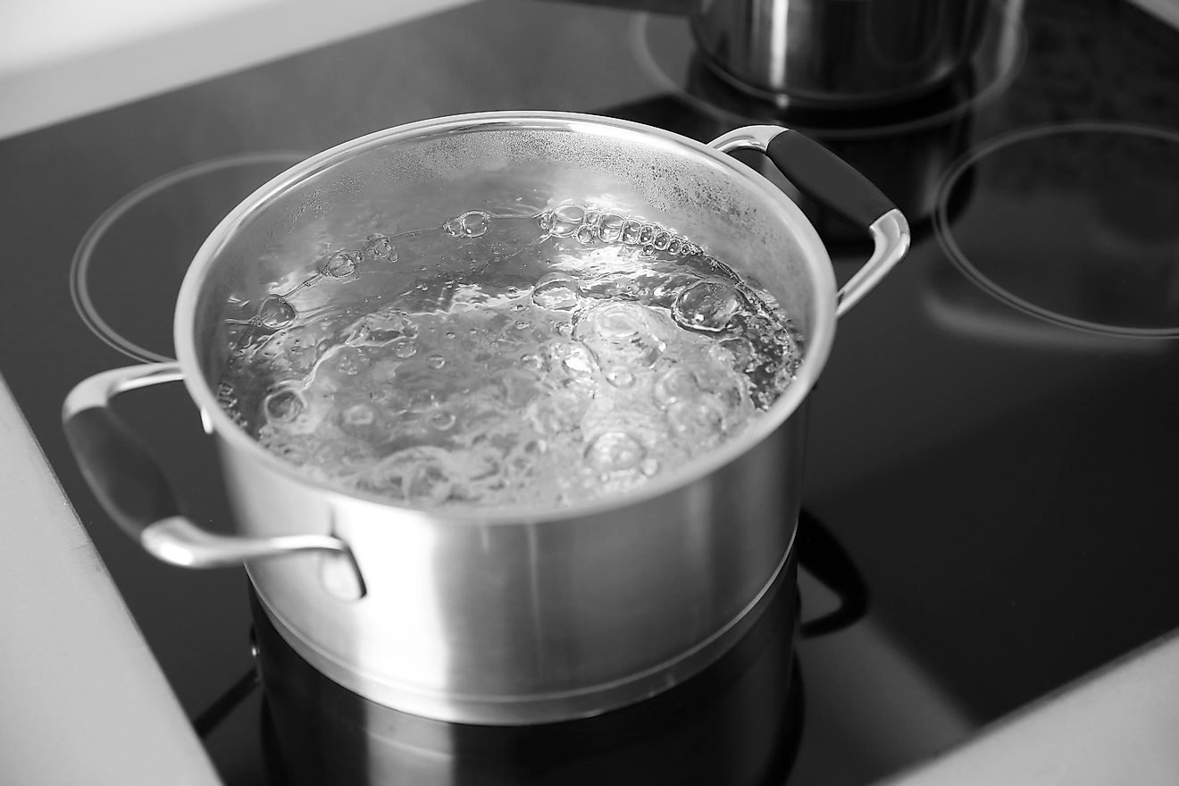 Boiling is the process of using heat to change liquids to gasses.