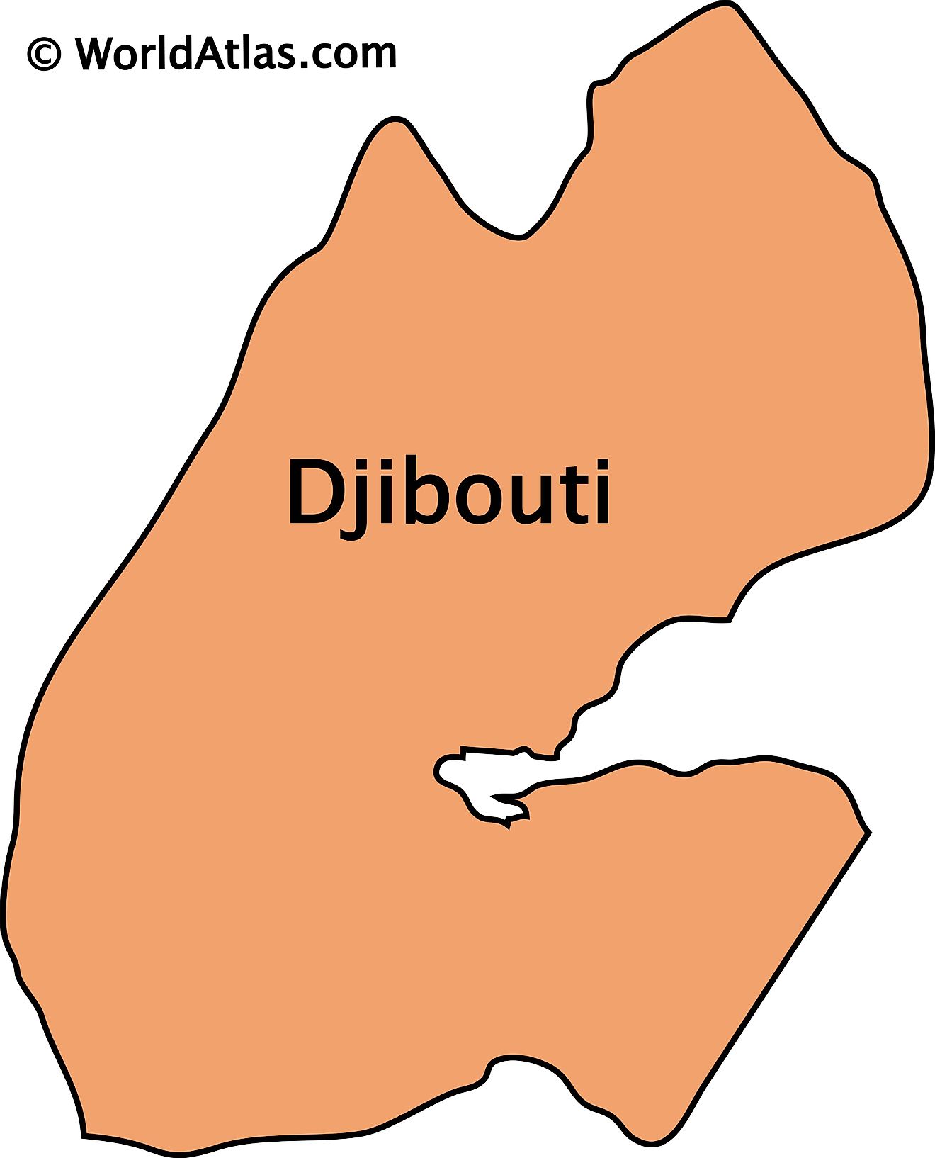 Outline Map of Djibouti