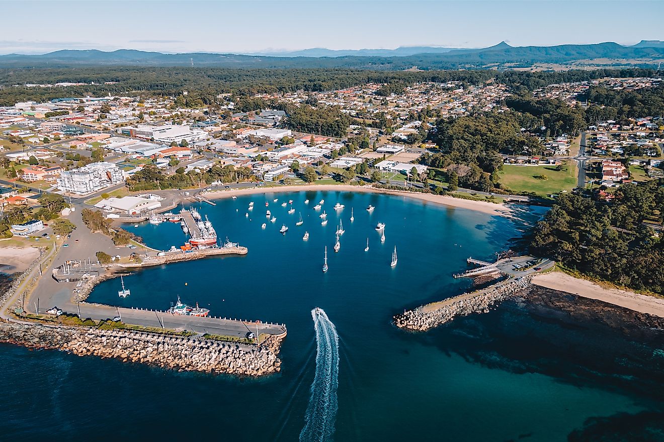 Ulladulla harbour during the day.