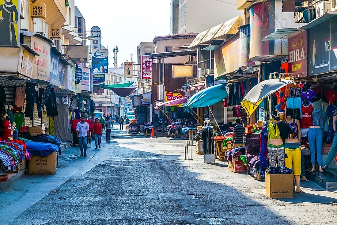 A market in Manama, Bahrain. Editorial credit: trabantos / Shutterstock.com.