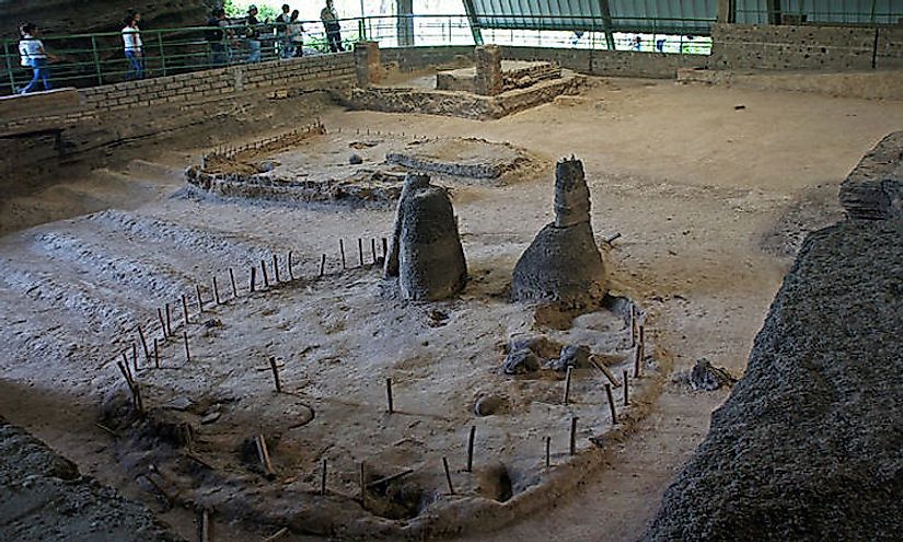 Remains of Joya de Ceren buried by volcano eruption around A.D. 600. 
