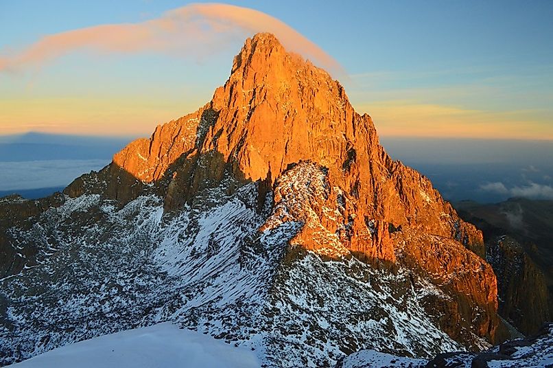 The peak of Mount Kenya.