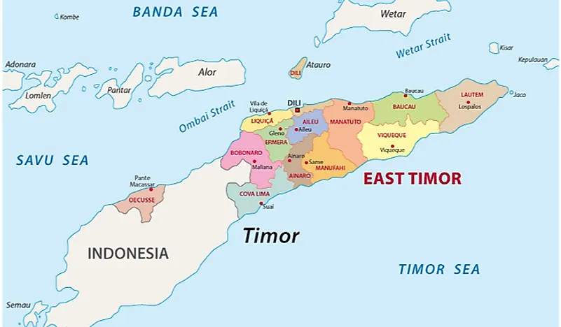 East Timor's location within Asia. 