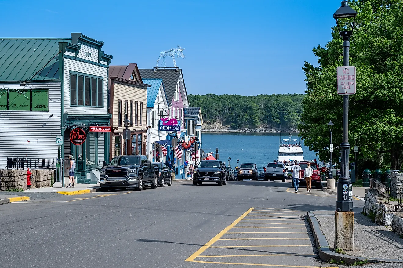 Main Street in Bar Harbor, Maine.