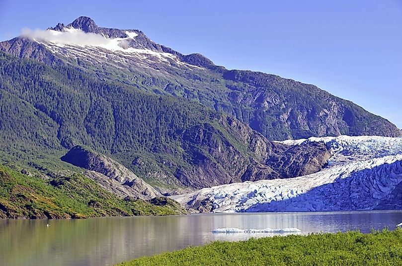 Mendenhall Glacier in Alaska's Tongass National Forest. At ~17 million acres, it is the largest U.S. National Forest, roughly the same size as the Republic of Ireland.