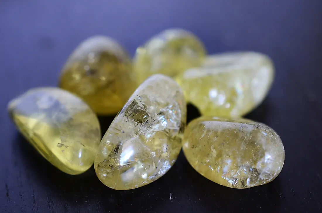 Citrine gemstones. 