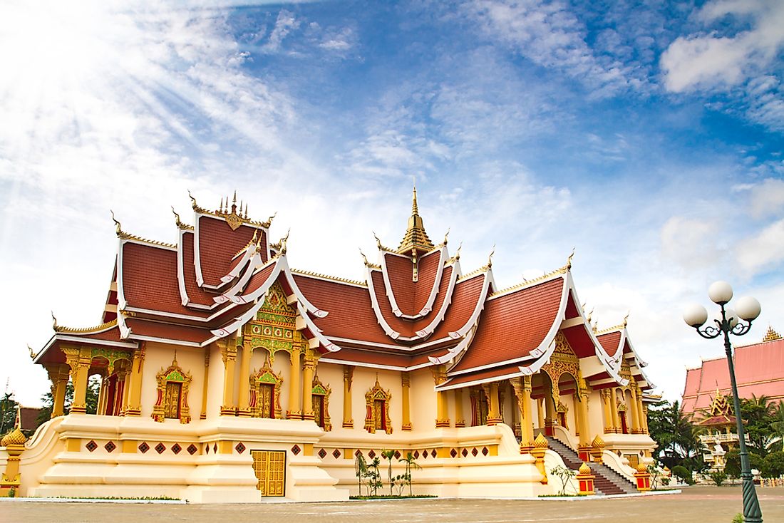 An ancient Buddhist temple in Laos. 