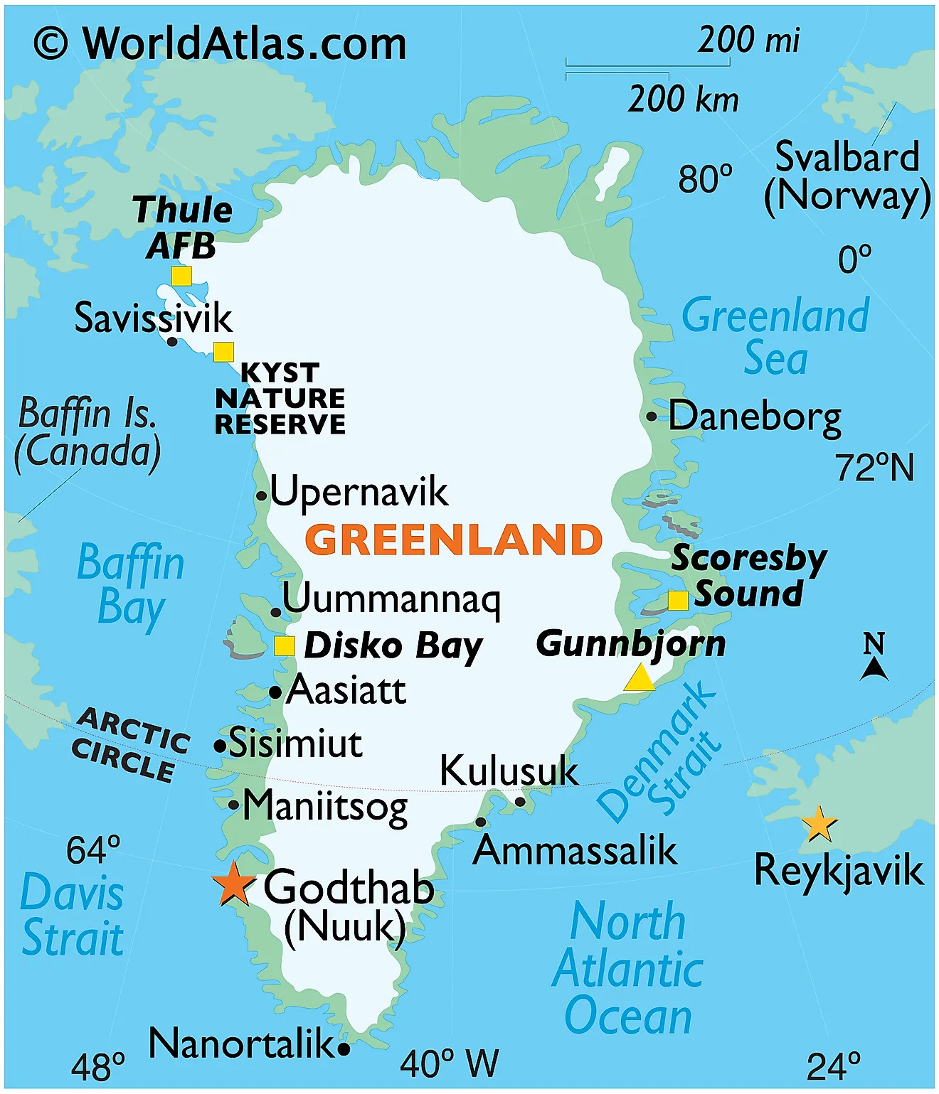 Greenland Map World Atlas 