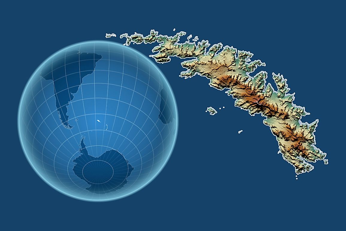 The islands are located in the South Atlantic Ocean between South America and Antarctica. 