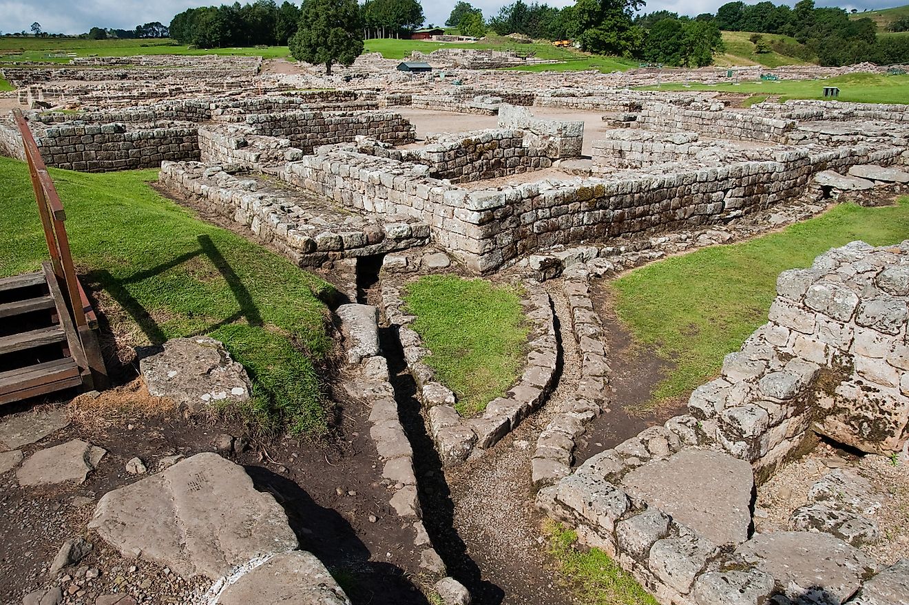 Ruins at Vindolanda Roman fort in England. Image credit: Jaime Pharr/Shutterstock.com