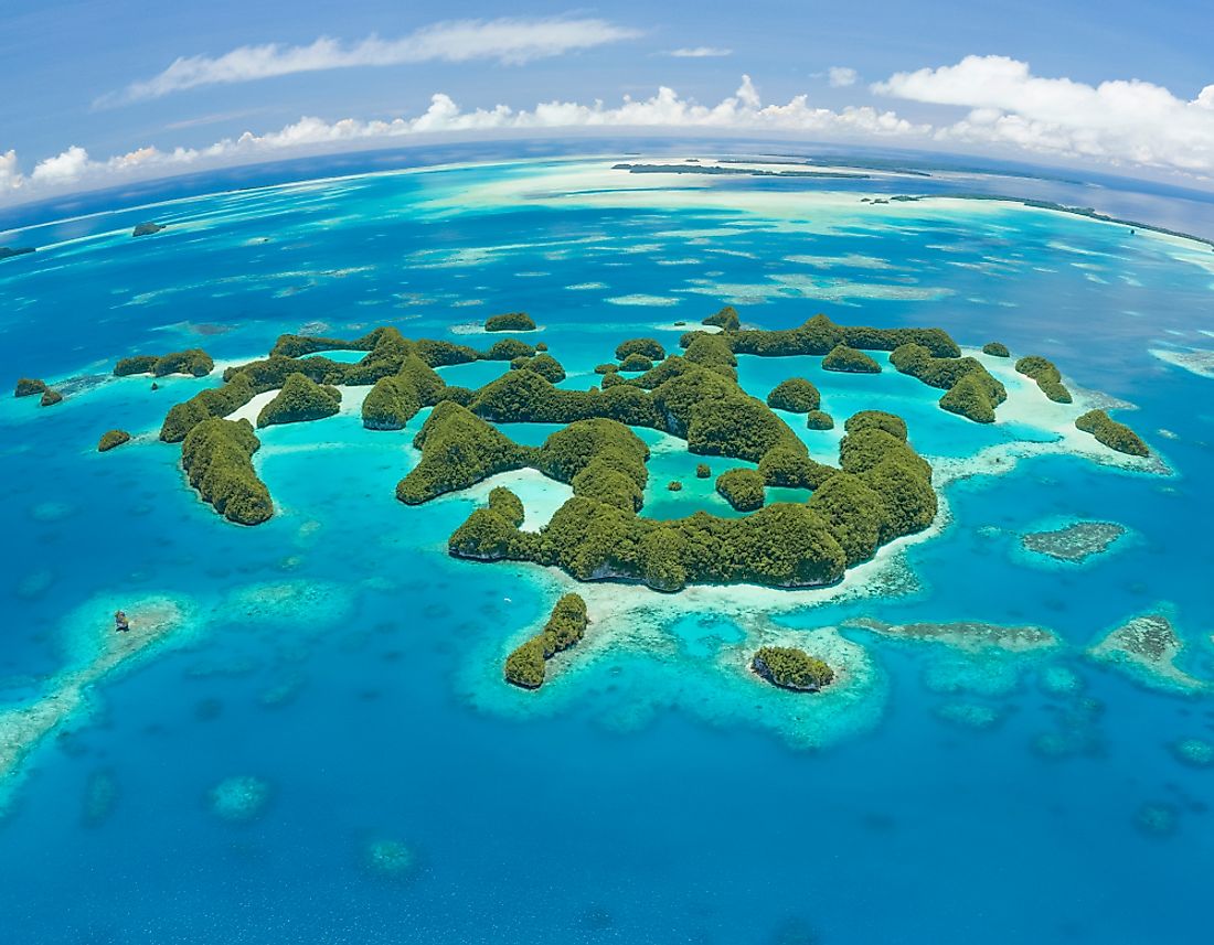 An aerial view of Palau. 