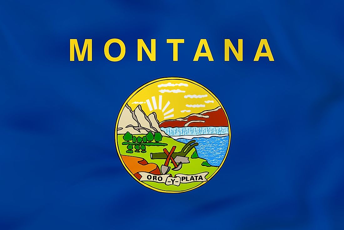 The Montana flag features the state seal as well as the word Montana prominently displayed.