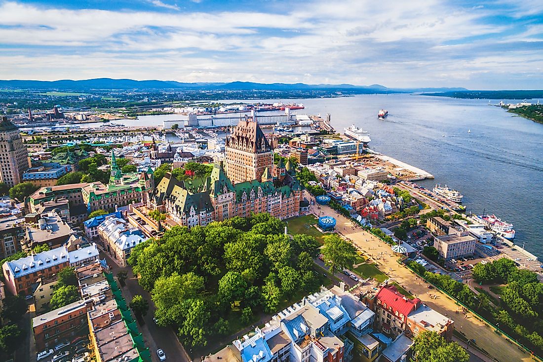 An aerial view of Quebec City, Canada. 