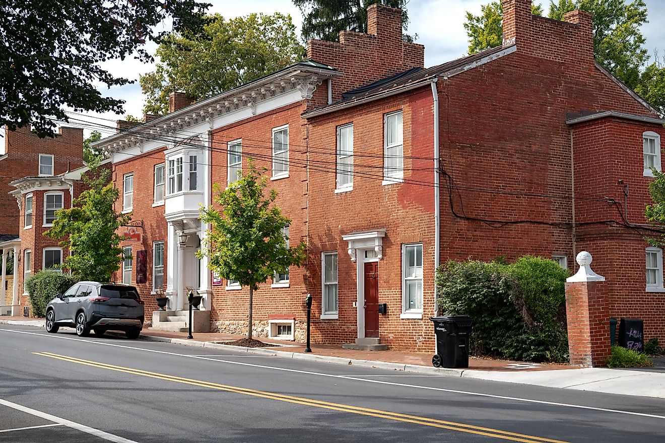 Historic buildings on the old streets of Winchester, Virginia. Editorial Photo Credit: Kosoff via Shutterstock. 