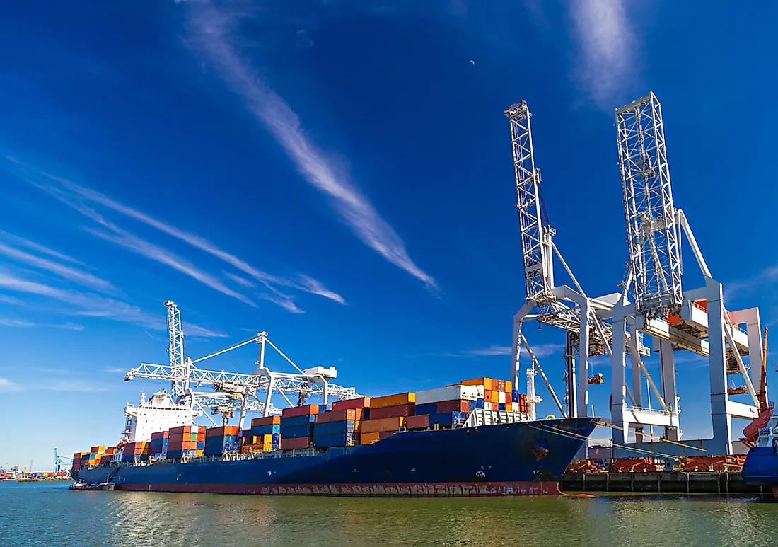 The Port of Rotterdam handles about 466.4 million tons of cargo annually.