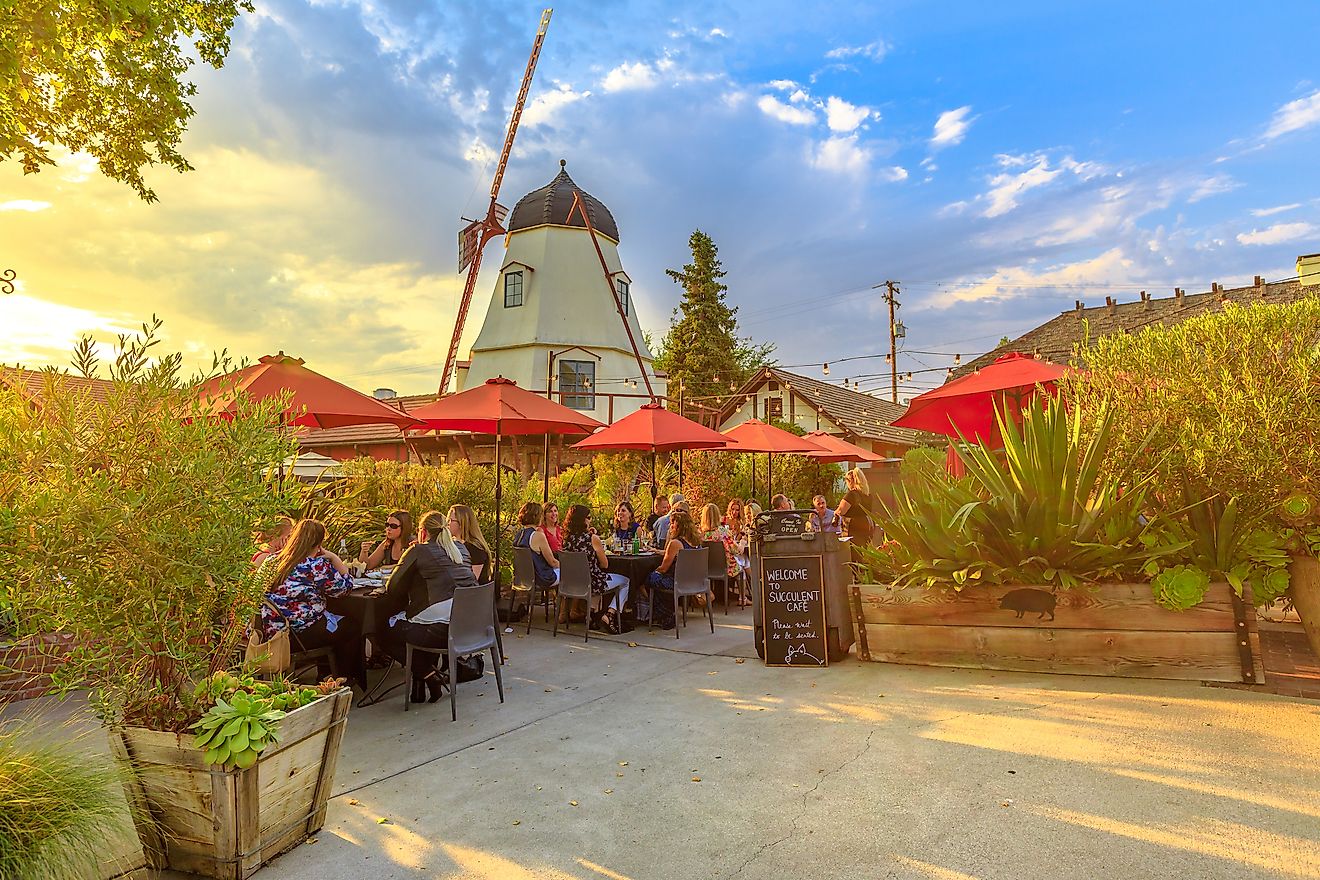 A coffee shop in Solvang, California. Editorial credit: Benny Marty / Shutterstock.com